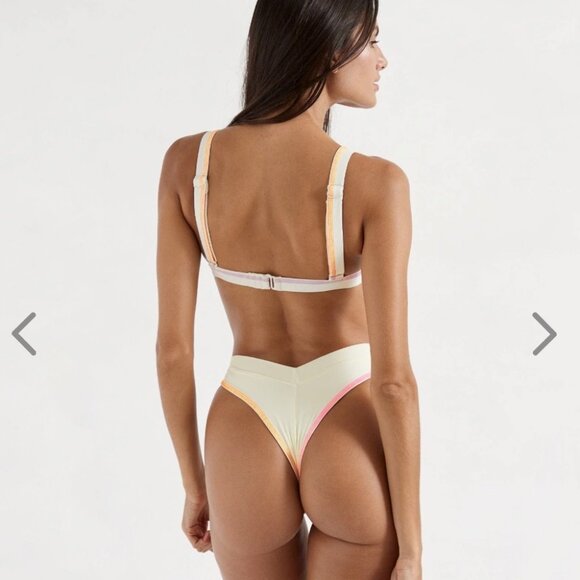 NWT OneOne Swimwear Bikini Set Virginia Cream Jesse Kameron NEW Cheeky Small - Picture 3 of 4